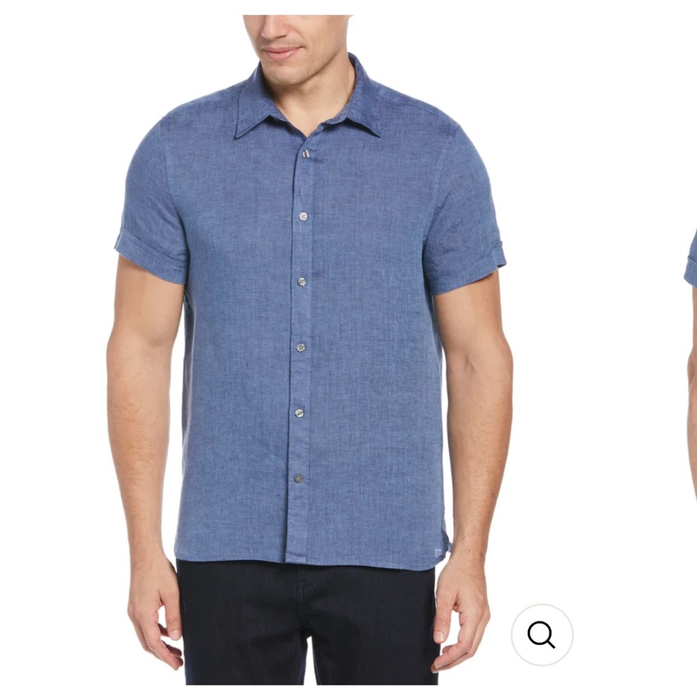 Perry Ellis Short Sleeved Chambray Top size Medium
